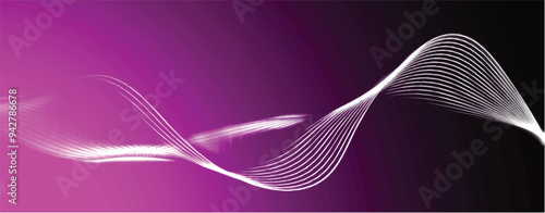 Flowing glowing wave effect. Abstract soft wave background. Curved wavy lines	 photo