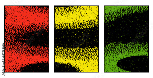 Set of 3 Abstract pattern. Illustration for printing on wall decorations. For use in graphics.