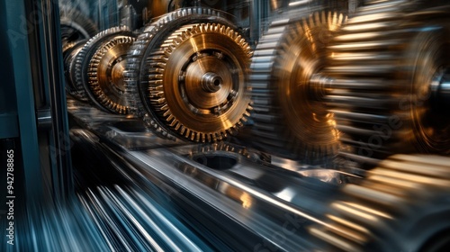 Wallpaper Mural Close-up of Large Industrial Gears in Motion Torontodigital.ca