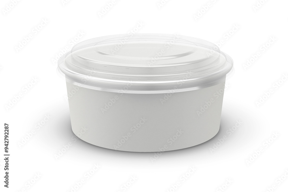 Paper Food Bowl for soup for salad, package on a white background, mock up, 3d illustration, 3d rendering Paper Food Bowl for soup for salad, package on a white background, mock up, 3d illustration, 3d rendering