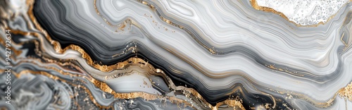 Panel kuchenny z motywem Abstract Swirling Agate with Gold Inclusions