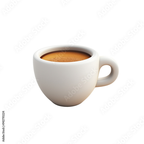 3d rendering icon coffee illustration PNG. cartoon minimal style on transparent isolated background.