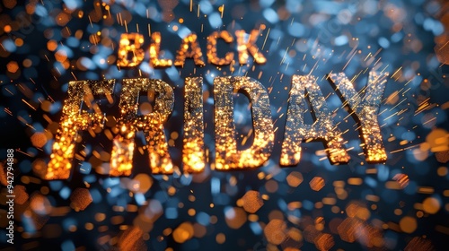 Black Friday Sale Text Made of Sparkles