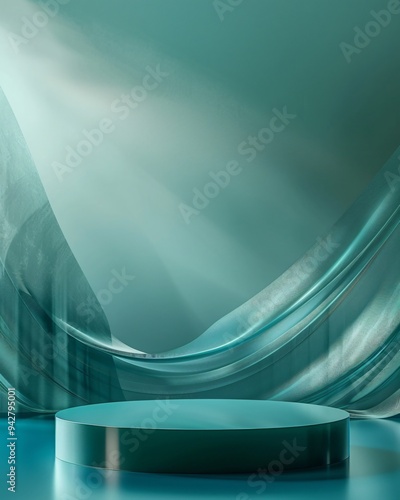 podium in teal interior