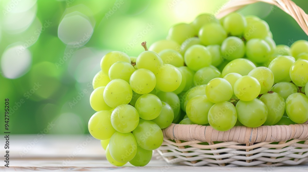Fresh Green Grapes in Basket Fresh Green Grapes in Basket