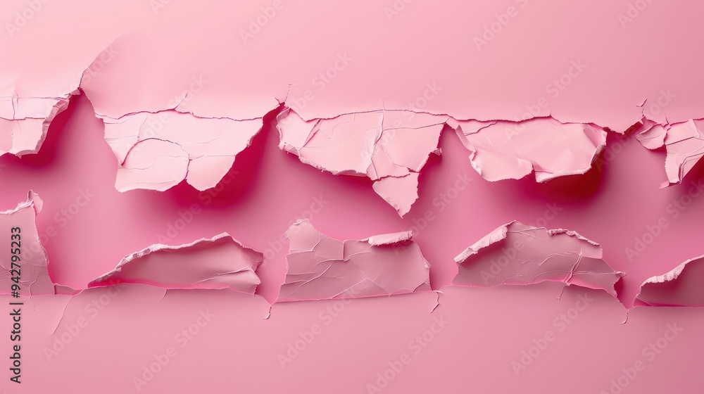 Torn Pink Paper with Jagged Edges Torn Pink Paper with Jagged Edges