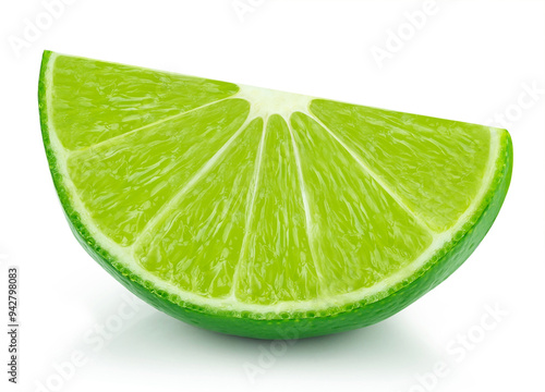 Lime slices isolated on white background