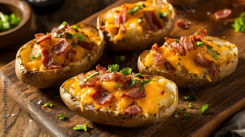 Delicious Bacon and Cheddar Stuffed Potato Skins for International Bacon Day | Cheesy and Savory Appetizer