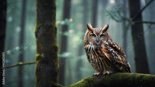 A owl Woodland Wallpaper