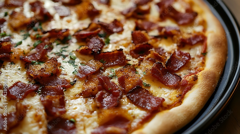 Cheesy Bacon-Top Pizza Delight for International Bacon Day Celebration