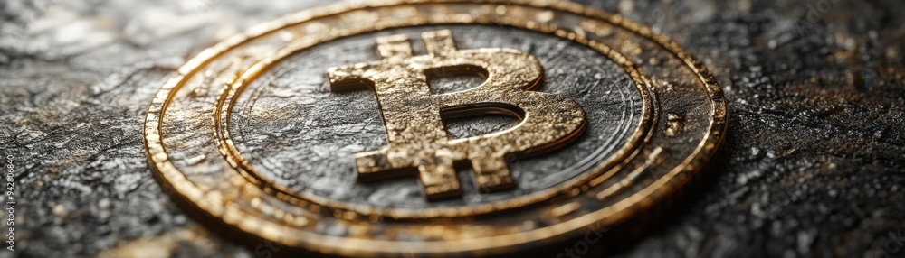 Bitcoin with cryptographic shield and key, isolated on a white background, close-up, 3D Blender style, realistic texture Bitcoin with cryptographic shield and key, isolated on a white background, close-up, 3D Blender style, realistic texture
