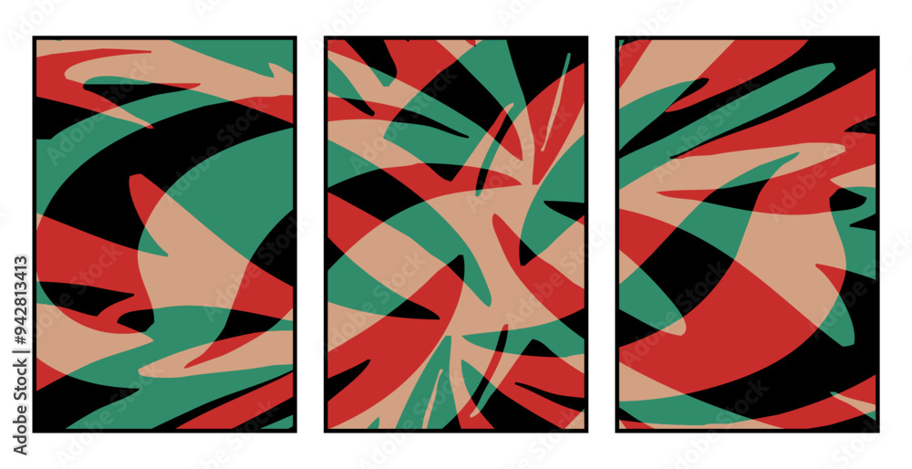 Set of 3 Abstract pattern. Illustration for printing on wall decorations. For use in graphics. Set of 3 Abstract pattern. Illustration for printing on wall decorations. For use in graphics.
