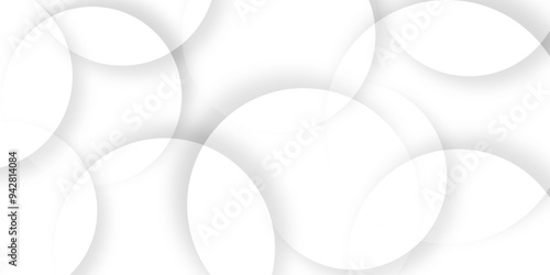 Abstract background with circle white abstract geometric background with soft light white paper circles in design .Gray abstract. Modern design background for report and project presentation template.