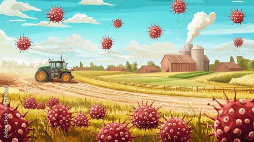 Close-up of pollen dispersal in a field, highlighting allergy triggers and the importance of disease management.