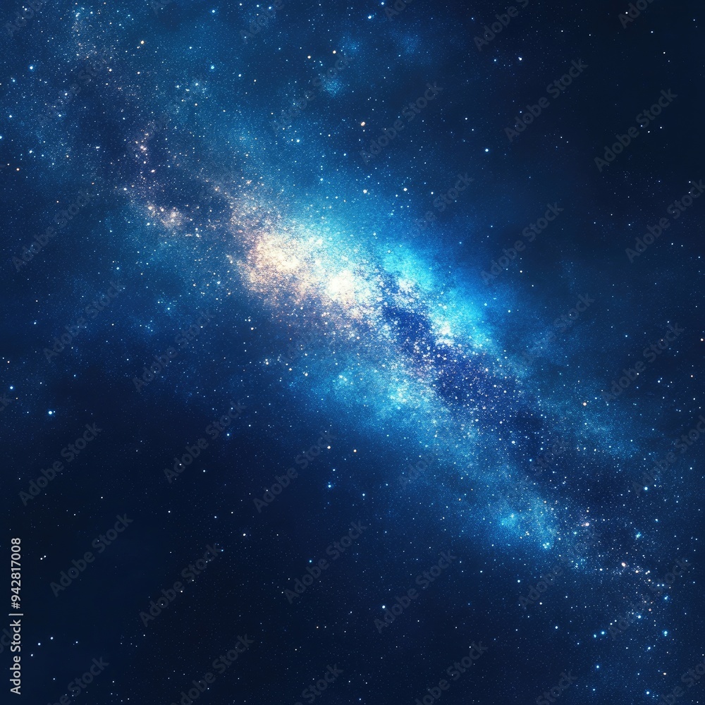 Obraz premium Beautiful Blue Galaxy Background