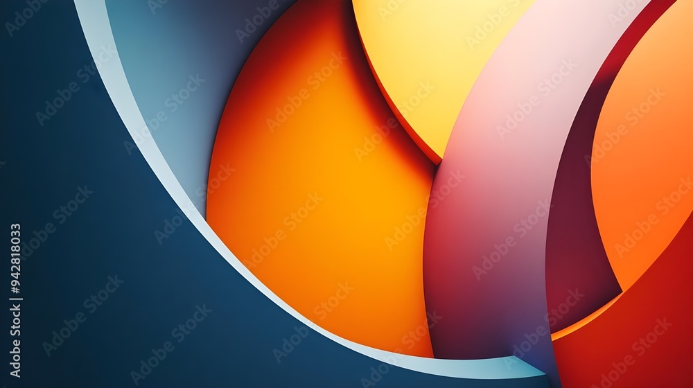 Abstract Background with Curved Shapes and Vibrant Colors Abstract Background with Curved Shapes and Vibrant Colors