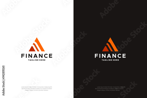 abstract letter A logo design vector