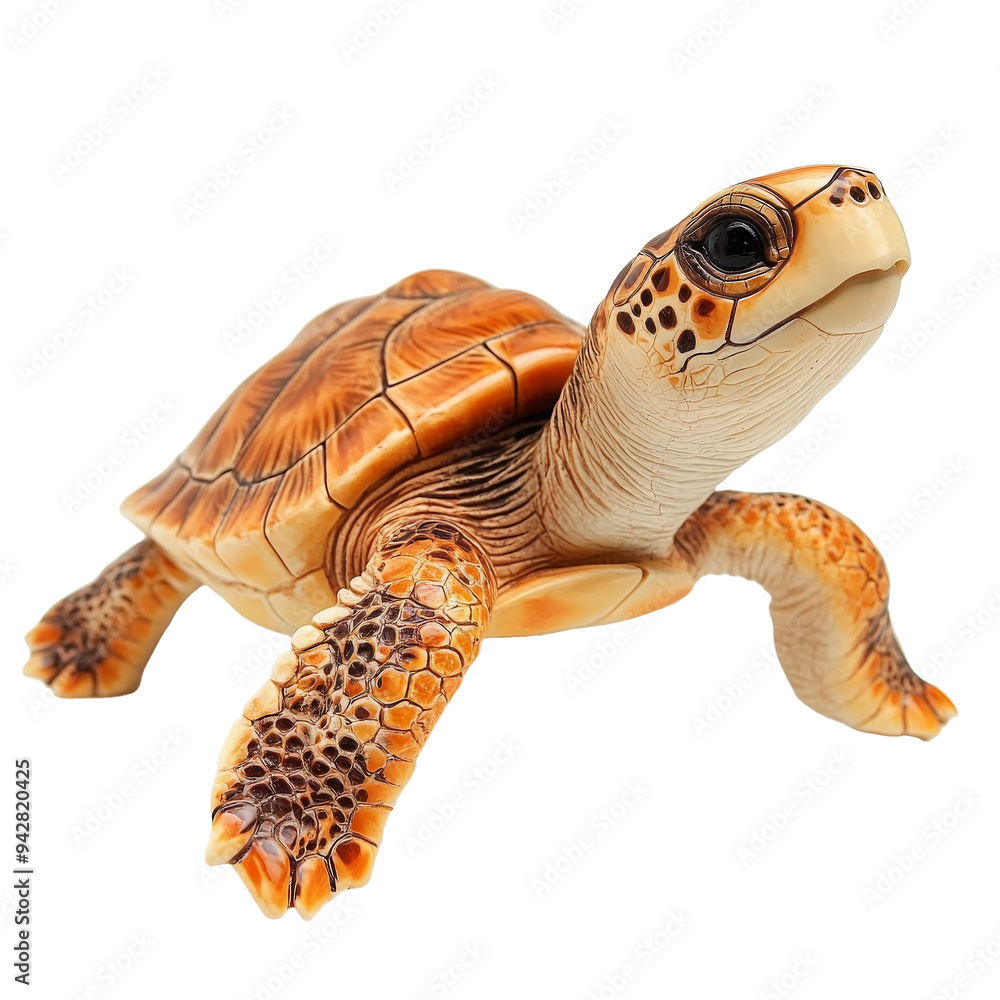 Naklejka premium cute turtle looking isolated on white