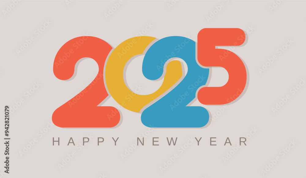 2025 new year with art wall concept. Happy new year 2025