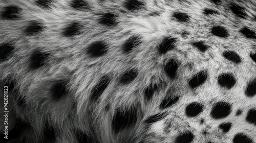 Close-up of a Cheetah's Fur with Black Spots photo