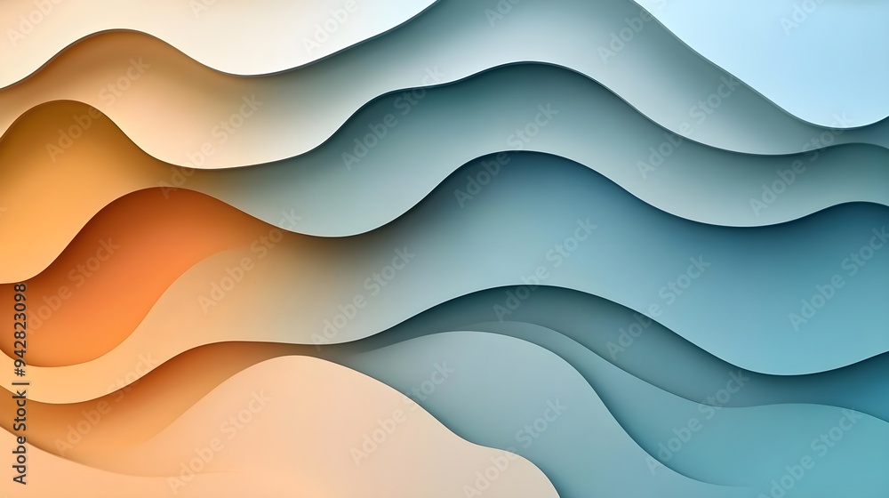 Abstract Blue and Orange Wavy Background Design Abstract Blue and Orange Wavy Background Design