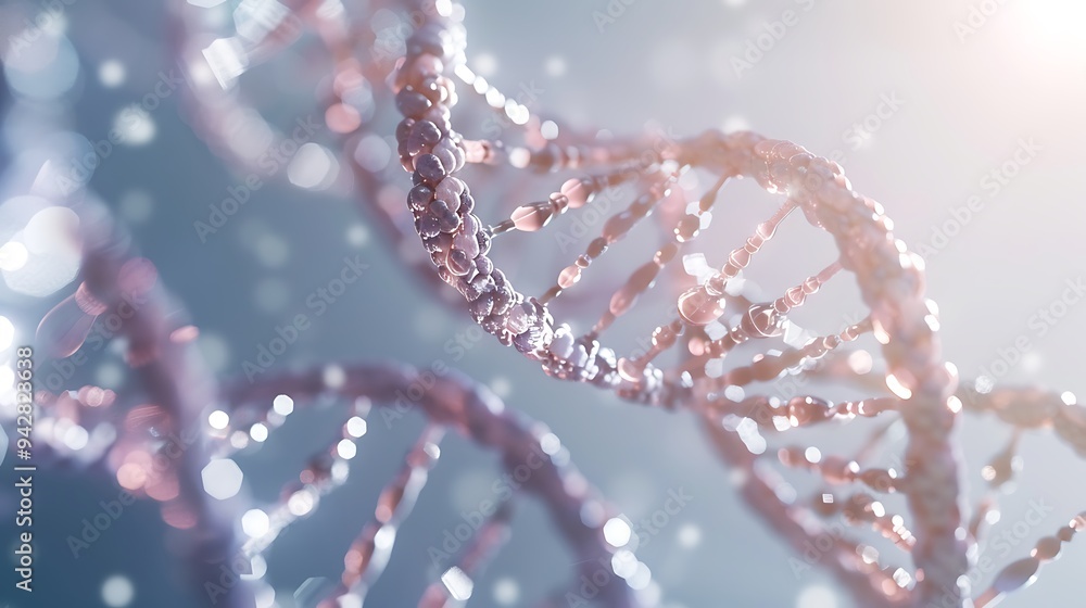 DNA Double Helix Abstract with Bokeh Background