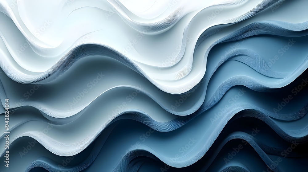 Abstract Blue and White Wavy Background Abstract Blue and White Wavy Background