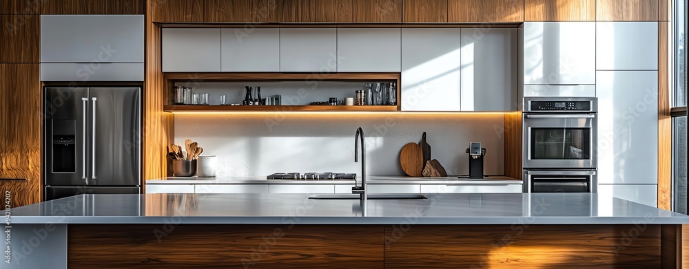 A minimalist kitchen with clean lines A minimalist kitchen with clean lines