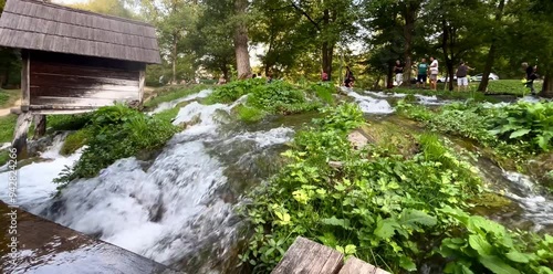 Traditional wooden mills Mlincici near Jajce on Plivsko Lake, Bosnia and Herzegovina photo