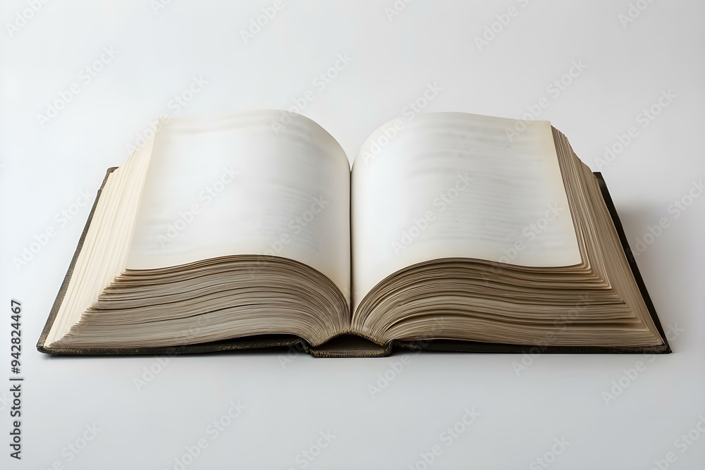 Open Book with Blank Pages on a White Background Open Book with Blank Pages on a White Background