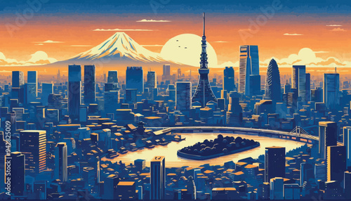 Shanghai China city skyline vector silhouette