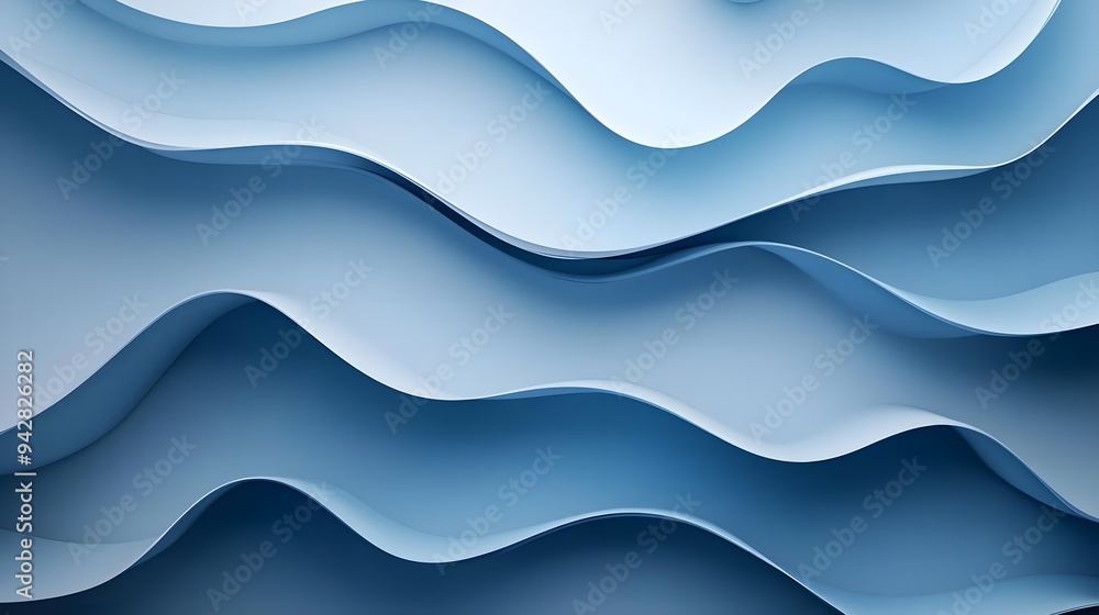 Fototapeta premium Abstract Blue Wave Background - Modern Design, Digital Art
