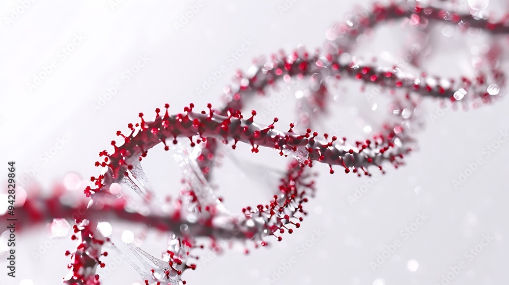 Close-up of a Twisted Red DNA Strand Close-up of a Twisted Red DNA Strand