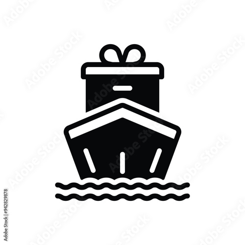 Black solid icon for shipping