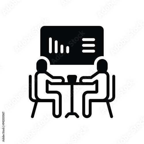 Black solid icon for business deal
