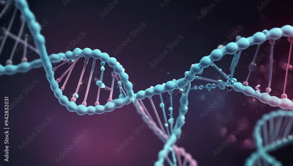 Abstract background of DNA molecule structure. Molecular models, chemical formulas. Medical, science and technology concept Abstract background of DNA molecule structure. Molecular models, chemical formulas. Medical, science and technology concept