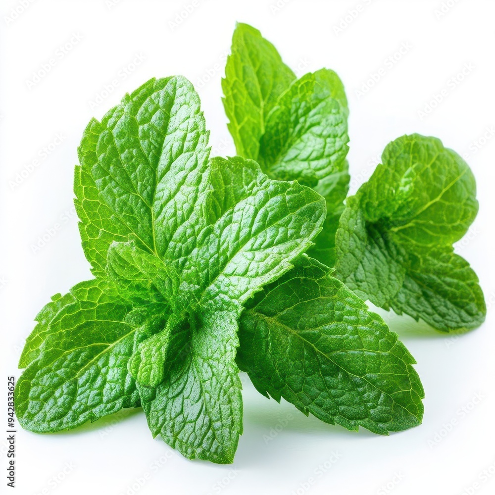 Mint leaf. Fresh mint on white background. Mint leaves isolated. Full depth of field Mint leaf. Fresh mint on white background. Mint leaves isolated. Full depth of field