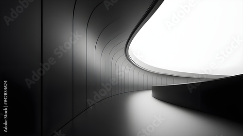 Abstract Curved Corridor Design, Modern Architecture