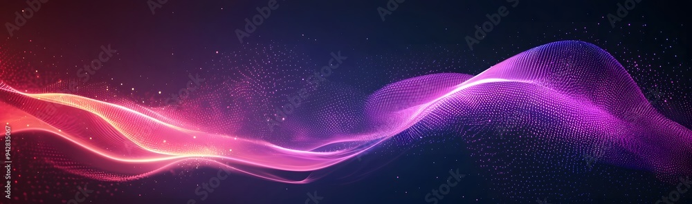 Obraz premium Dynamic translucent soft gradient stream motion. Vector vortex wake effect. Abstract magic energy wave