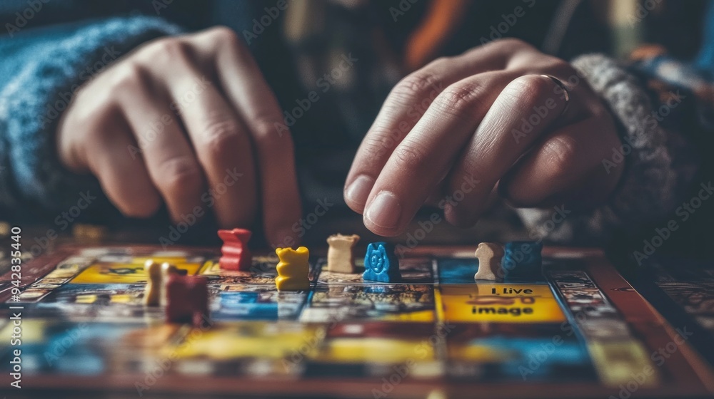Close Up of Hands Playing Board Game Close Up of Hands Playing Board Game