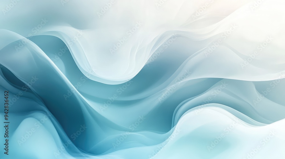 Fototapeta premium Smooth abstract background incorporating cool gray and soft aquamarine in a gradient effect.