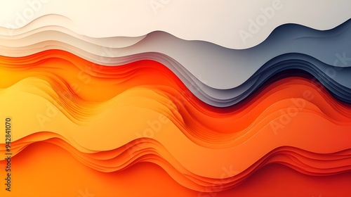 Abstract Orange and Blue Wavy Background Design