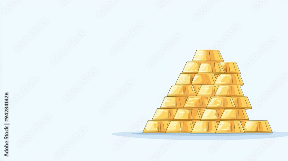 Surge in gold prices flat design front view commodities market theme cartoon drawing Complementary Color Scheme Surge in gold prices flat design front view commodities market theme cartoon drawing Complementary Color Scheme