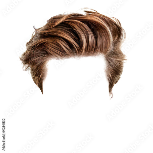 Textured Crop Undercut Stylish men hair wig, fashionable hairstyle front view isolate on transparency background