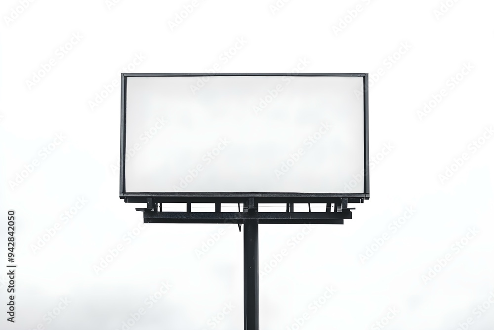 Fototapeta premium Blank Billboard Against a White Sky