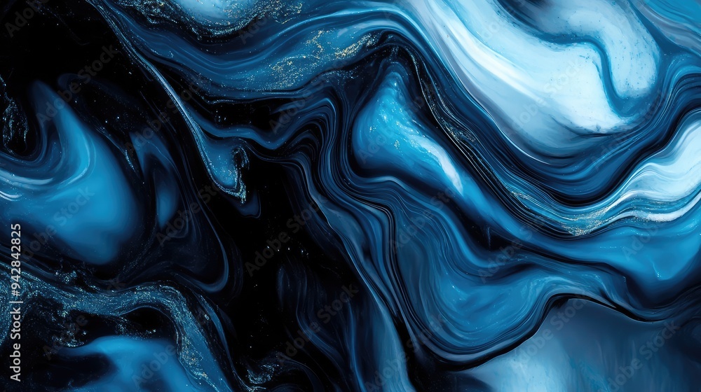 Elegant abstract visual featuring a delicate balance of rich black blue and soothing aquamarine tones. Elegant abstract visual featuring a delicate balance of rich black blue and soothing aquamarine tones.