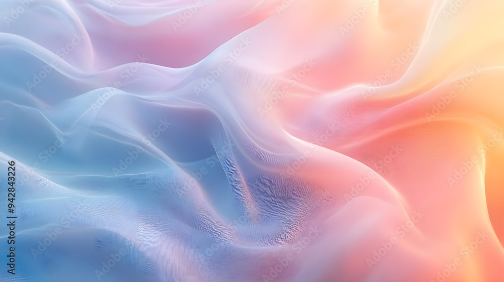 Obraz premium Abstract Pastel Gradient Background, Soft Waves