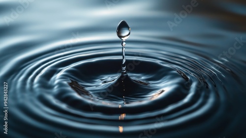A drop of water falls into a large body of water, creating a ripple effect