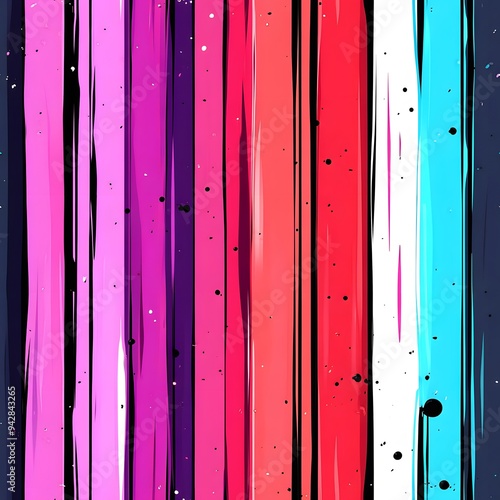 A colorful striped background with a blue stripe. The background is made up of different colors and has a lot of spots