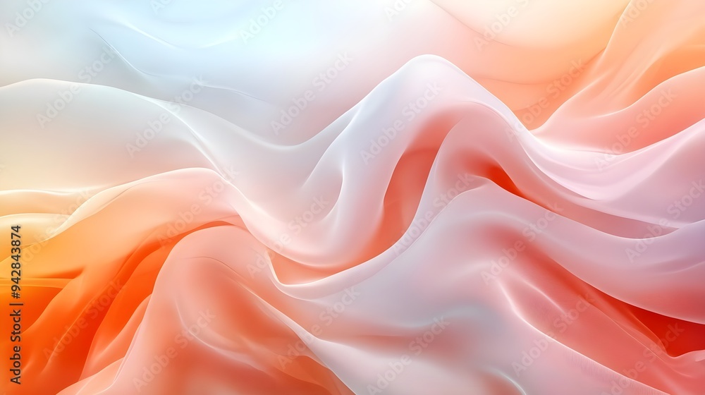 Abstract Peach and White Swirling Fabric Background Abstract Peach and White Swirling Fabric Background